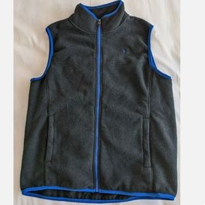 Polo Ralph Lauren Boy's Black Fleece Vest with Blue Trim | Medium